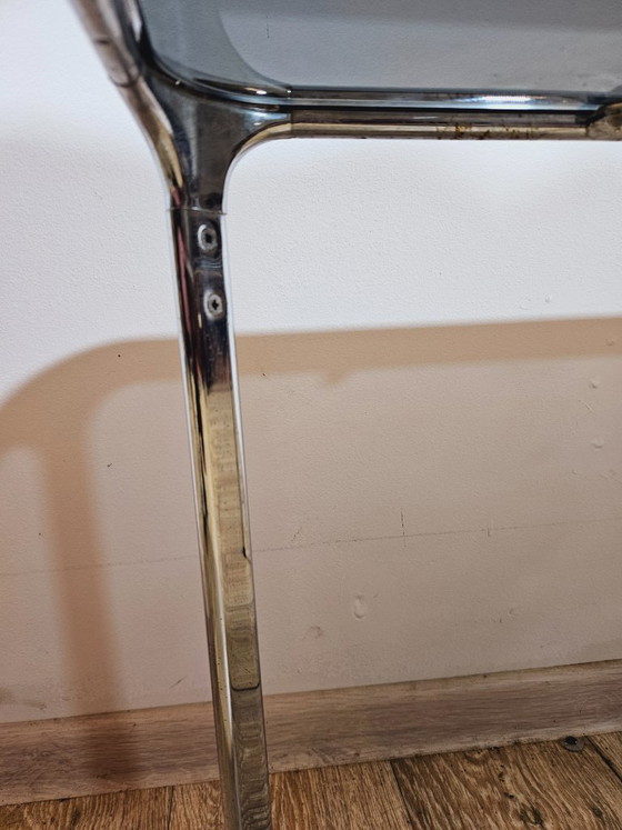 Image 1 of Mid-Century Modern Coffee Table – Chrome and Smoked Glass, Italy, 1970s.