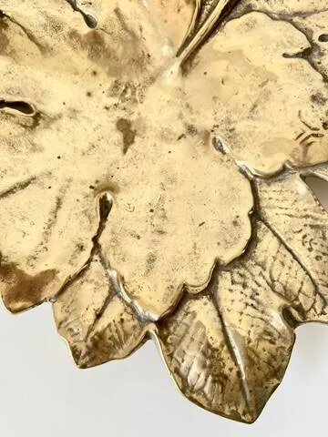 Decoratieve bladschotel – Verguld brons – Vroeg 20e eeuw – Servies, Art Deco (photo 2 of 10)