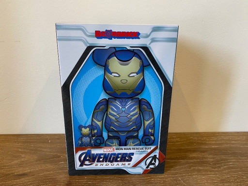 Bearbrick IRON MAN RESCUE SUIT Marvel AVENGERS ENDGAME version 400% + 100% MEDICOM toys 2023