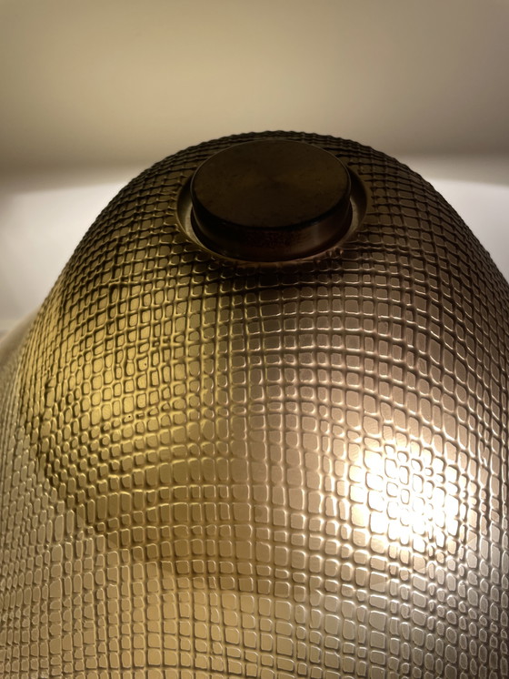 Image 1 of Space age paddestoel messing en glazen tafellamp van Peill & Puzzler 1970s