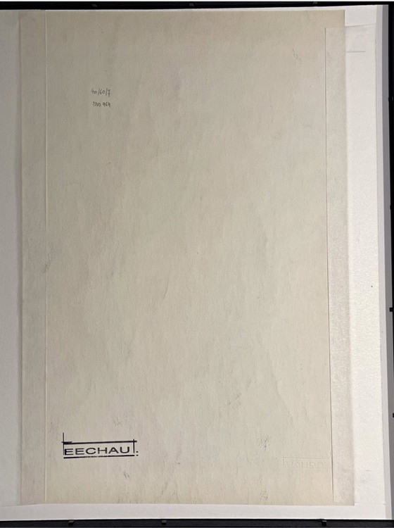 Image 1 of Eugène Eechaut - Original ink drawing – 1969 – Unique work – Framed