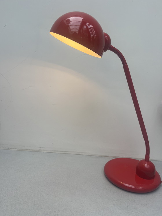 Image 1 of Bureaulampen 2 stuks. Vintage - space age - rood