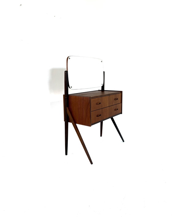 Image 1 of Vintage Danish teak dressing table with mirror '60