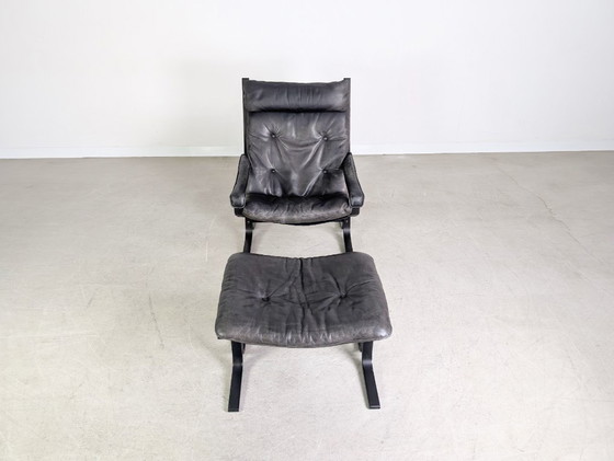 Image 1 of Siesta Armchair Westnofa Vestlandske Ingmar Relling Ottoman Vintage