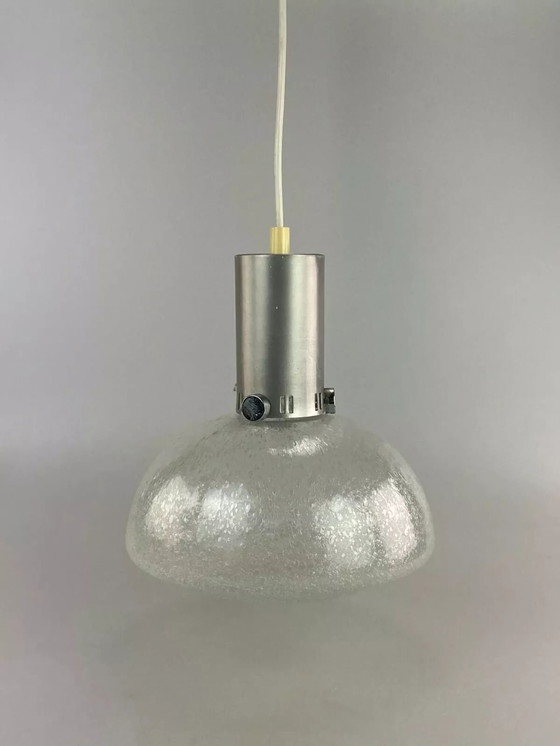 Image 1 of Lampada a sfera anni '70, lampada a sospensione, lampada da soffitto in vetro, design dell'era spaziale