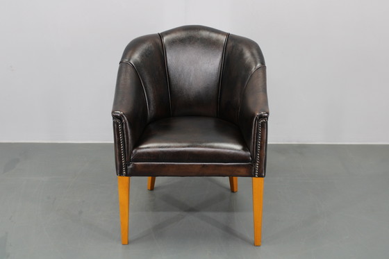 Image 1 of Vintage leren fauteuil, Tsjecho-Slowakije