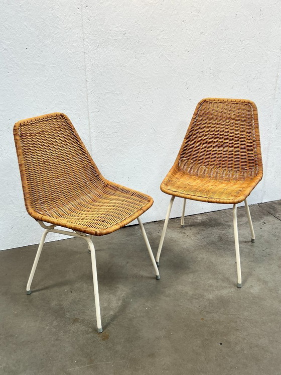 Image 1 of Tweetal vintage rotan stoelen, Dirk van Sliedregt, 1960's