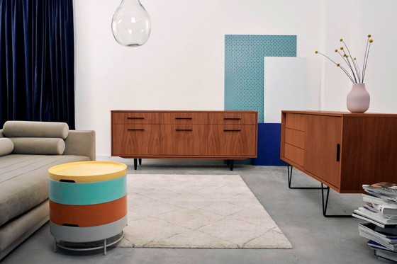 Image 1 of Dressoir van gebeitst teakhout T-S10 met zes laden