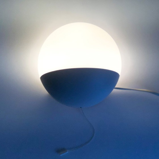 Image 1 of Lampada da parete vintage in vetro dell'era spaziale HP Leuchten Globe anni '70