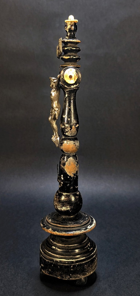 Antico Crocifisso Patinato in Legno Ebanizzato – XIX Secolo – Oggetti decorativi, Metal, Wood (photo 4 of 7)