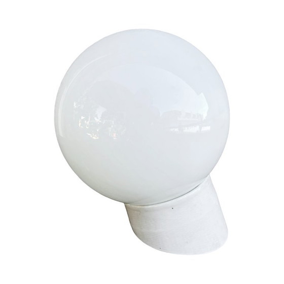 Image 1 of Industriële wandlamp, wit, glas, FOTON, Polen, jaren 1960.