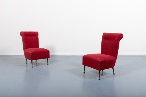 1950’s Pair of Italian Mid-Century side lounge chairs