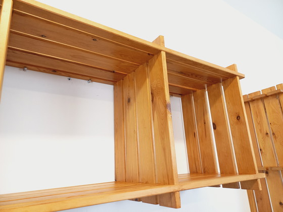 Image 1 of Coppia di mensole da parete vintage in pino in stile Maison Regain degli anni '80