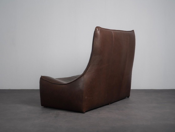 “The Rock” Leather 2-Seater Sofa by Gerard van den Berg for Montis, Netherlands, 1970s, 2 seaters, Brown (photo 5 of 10)