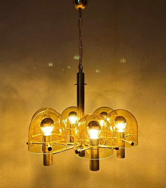 Image 1 of Vintage Amberkleurige Hanglamp