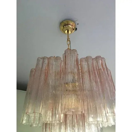 Image 1 of Coppia di lampadari contemporanei Tronchi Murano rosa