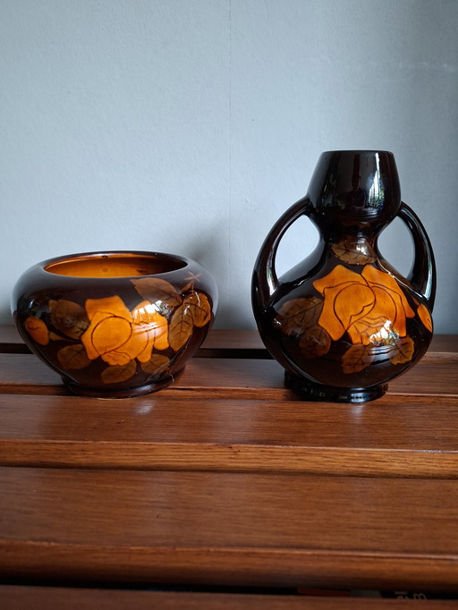 Art deco Oork Krug und Vase