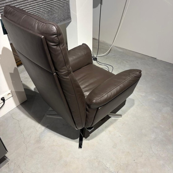 FSM Shelby FM-111 Adjustable recliner chair, Leather, Chrome, Brown (photo 4 of 6)