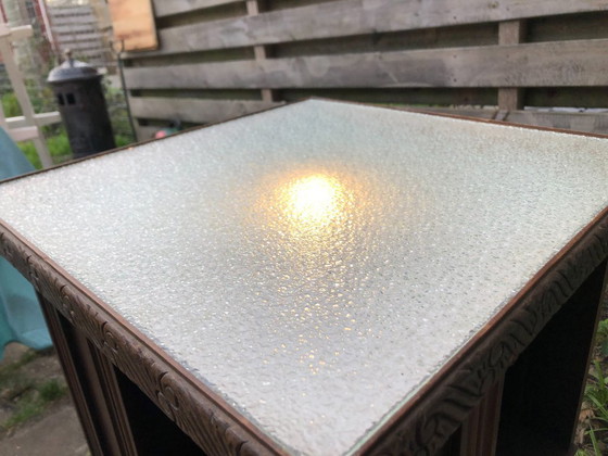 Image 1 of Vintage boekenmolen draaibaar met verlichting - rokers kastje