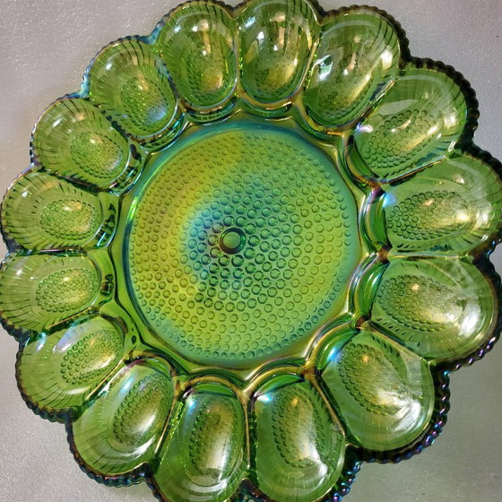 Image 1 of Aperitiefschaal van carnavalsglas, Indiana, VS, vintage 1960-1970