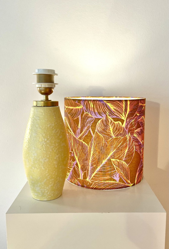 Image 1 of Scheurich table lamp from the 1950s. Upcycled, new shade, cordless.