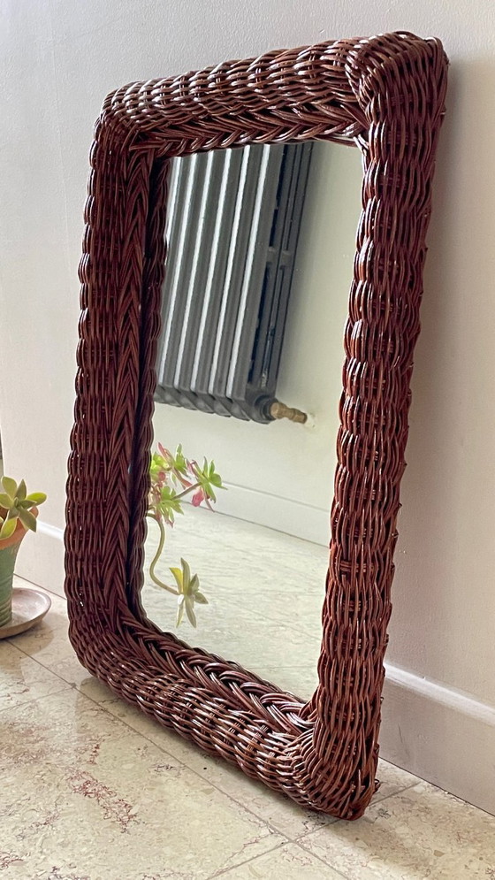Image 1 of Specchio vintage in rattan