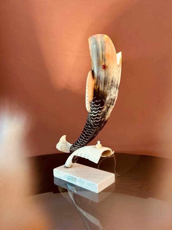 Image 1 of French Vintage Fish Horn Lamp