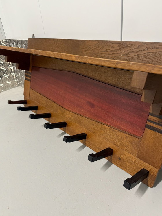 Appendiabiti da parete vintage in legno – Stile Art Déco / Scuola di Amsterdam – 7 ganci – Wood (photo 2 of 5)