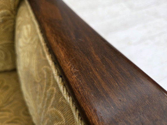 Image 1 of 1960er Jahre, Dänisches Design, Sessel, Originalzustand, Möbelstoff, dunkles Buchenholz.