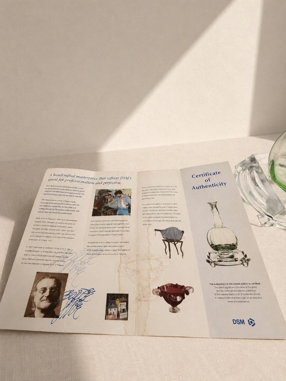 Image 1 of Bořek Šípek DSM handgeblazen kristallen karaf met glazen koeler – postmodern design