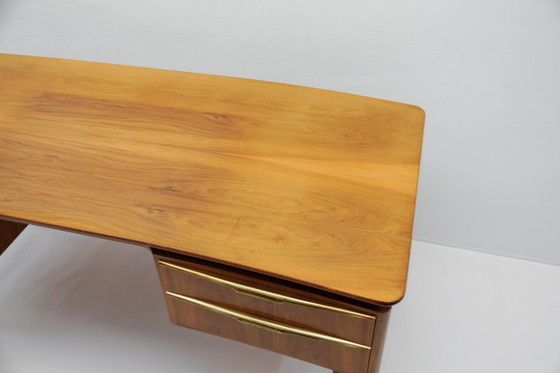 Image 1 of Grande scrivania con dettagli in ottone, Germania anni '50