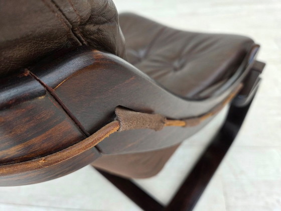 Image 1 of 1970s, Swedish design by Åke Fribytter, armchair, furniture leather.