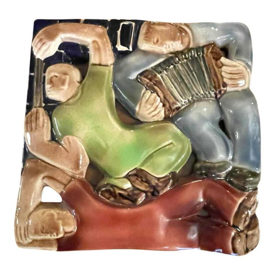 Sculptures en bas-relief de Rene Boschmans pour Coceram, années 1950, Lot de 4 – Ceramic, Art Deco (photo 7 of 20)