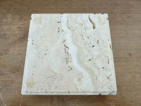 Image 1 of “Fratelli Manneli” travertine ashtray, design by Enzo Mari, Italy, 70s