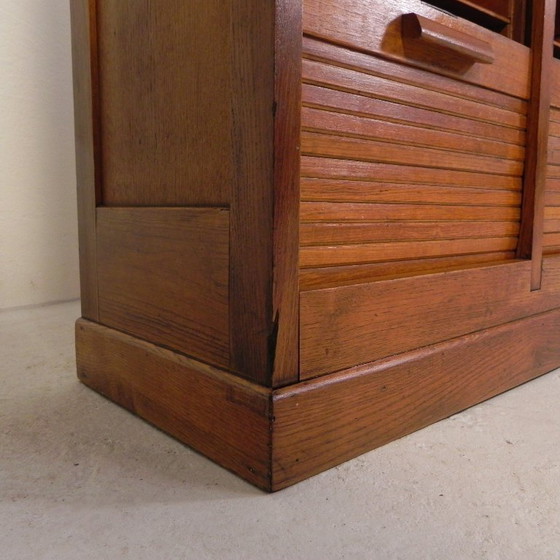 Image 1 of Cassonetto avvolgibile in rovere con 2 ante, altezza 180 cm, anni '50