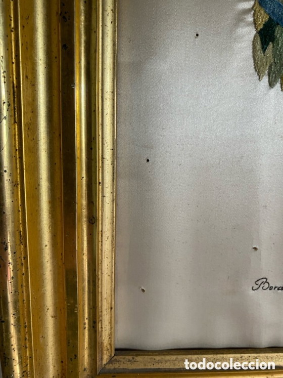 Besticktes Seidenbild von 1868 – Dekorative Objekte (photo 7 of 20)