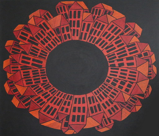 Large Old Painting 'Randstad'