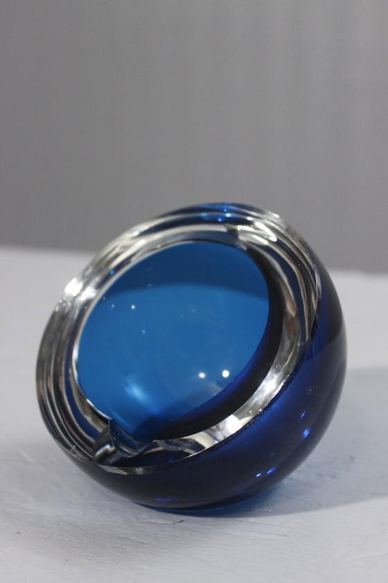 Image 1 of Sommerso Aschenbecher im Space-Age-Design, Kristallglas Saint Louis, Frankreich, 20. Jahrhundert