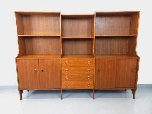 Scandinavian vintage 3-piece teak bookcase from the 60s