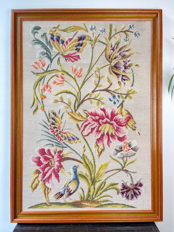 Arazzo Floreale Vintage in Tela – Ricamo da Parete Retrò – Stampe artistiche, Wood (photo 4 of 13)