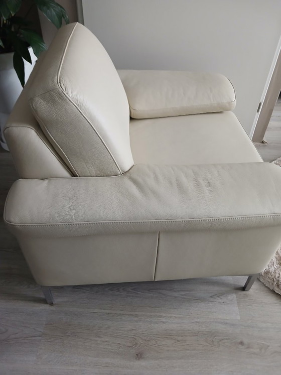 Fauteuil en Cuir Musterring, Couleur Crème – Leather, polished steel (photo 9 of 11)