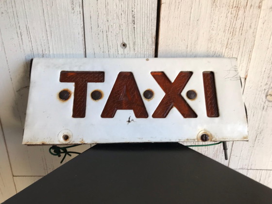 Vintage Taxi Bord, jaren 70 – Decoratieve objecten (photo 3 of 3)
