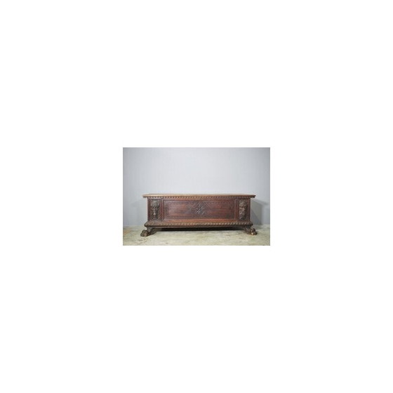 Image 1 of Vintage chest in carved walnut, 1920s