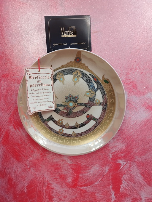 5 Morbelli collectible decorative plates in gold and platinum