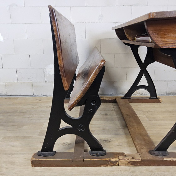 Image 1 of Antico leggio/scrivania (1920) in ghisa De mark Breda (antico banco di scuola)