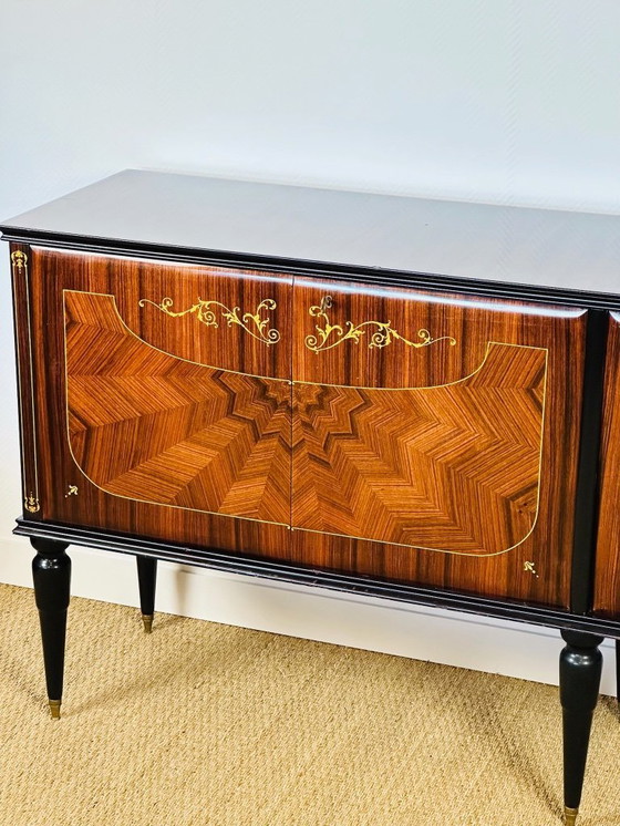 Image 1 of Aparador modernista de marquetería, Francia, años 50