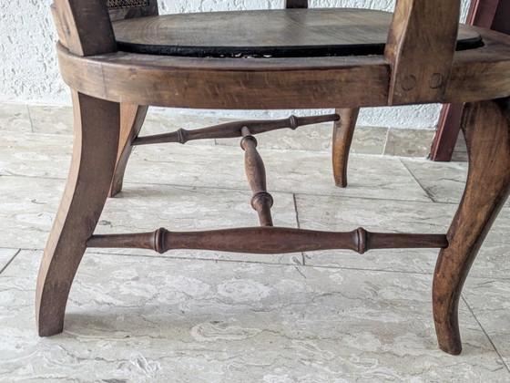 Image 1 of Poltrona antica in noce e canna di Gio Ponti di ispirazione italiana