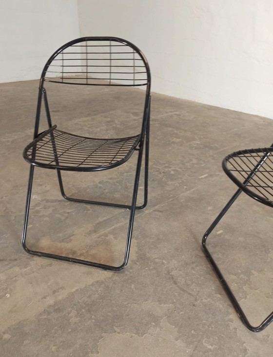 3 X Vintage Niels Gammelgaard Voor IKEA Aland Klapstoelen – Metal (photo 8 of 15)