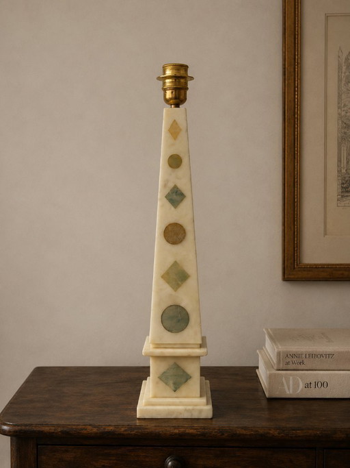 Multicolored alabaster table lamp from Volterra, circa 1960