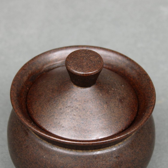 Image 1 of Zaalberg Holland - Meindert Zaalberg (1907-1989) - Klei en vuur - 1958 - Brutalist servies - dekselpotje 